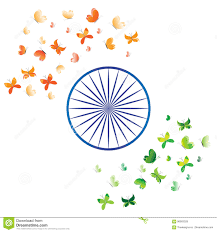 Elefanten, gewürze, tee und die größte sonnenuhr der welt … die farben der indischen flagge haben ihre bedeutung. Indien Flagge Stilisierte Orange Safran Der Schmetterlinge Weisses Grun Blaues Chakra Vektor Abbildung Illustration Von Land Hintergrund 96903328