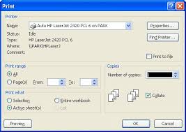 Collating Copies Microsoft Excel