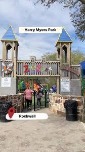 Harry Myers Park in Rockwall! It’s fully enclosed and so much fun! , Turf,  zip lines, swings, slides, all sorts of ways to PLAY, Have you been?