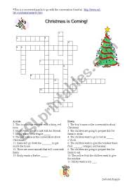 All with comprehensive teacher notes included. English Worksheets Christmas Is Coming Crossword Puzzle