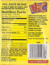Most of those calories come from carbohydrates (100%). Hi C Flashin Fruit Punch 10 Ct 5 98 Fl Oz Kroger