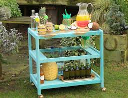 Tangkula outdoor acacia wood serving cart, patio bar cart rolling trolley cart with 2 trays, portable kitchen serving cart w/wheels, ideal for business, dining room, garden, patio (teak) 4.6 out of 5 stars 71 How To Make An Upcycled Bar Cart For Summer Garden Parties