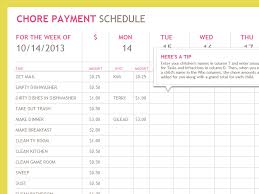 Chore Payment Schedule Templates Office Com Chore