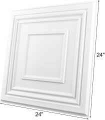 Decorative drop ceiling tiles 2x2. Glue Up Ceiling Panel Square Relief In Black Art3d Decorative Drop Ceiling Tile 2x2 Pack Of 48pcs Ceiling Medallions Tools Home Improvement Rayvoltbike Com