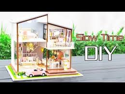 Diy Miniature Dollhouse Kit Slow Time With Full Furniture Lights Youtube Dollhouse Kits Dollhouse Miniatures Doll House