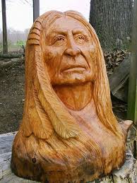 Native American carved in cherry wood!