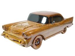 1957 Chevy Belair Car Chevrolet Wood Wooden Hand Made Carved Mahogany Model New Carrinho De Madeira De Madeira Brinquedos De Madeira