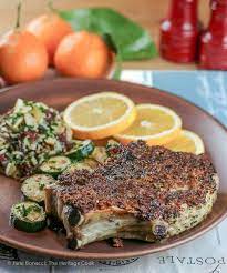 Transfer skillet immediately to the oven and cook until the internal temperature of the chop reaches 145 degrees, about 15 minutes. Herb Brined And Crusted Thick Cut Pork Chops Gluten Free The Heritage Cook