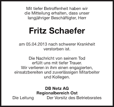 Traueranzeigen von Fritz Schaefer