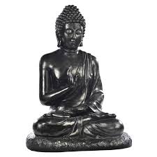 Statue Bouddha Hindou Hairie Pour Interieur Ou Exterieur Cire Noir Hairie Grandon En 2020 Statue Bouddha Bouddha Statue