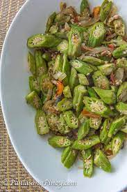 Ginisang Okra With Fish Flakes Recipe Panlasang Pinoy Recipe Okra Recipes Vegetable Recipes Filipino Vegetable Dishes