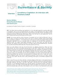Pdf Surveillance Capitalism An Interview With Shoshana Zuboff