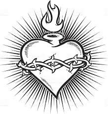 A Flaming Sacred Heart With A Burst In The Background Sacred Heart Tattoos Heart Tattoo Designs Heart Tattoo