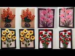 Diy 4 Best Home Decor Ideas Easy Beautiful Wall Decor Youtube Paper Flower Wall Decor Paper Flowers Diy Beautiful Wall Decor