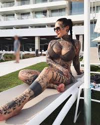 But she hasn't got any real tattoos! Girl With Tattoos All Over In A Bikini Girl Tattoos Tattoos Girl