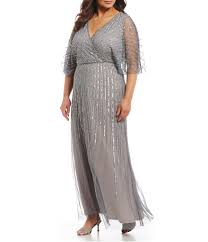 Adrianna Papell Plus Size Beaded Flutter Sleeve Blouson Gown Dillard S Plus Size Formal Dresses Plus Size Gowns Formal Plus Size Gowns