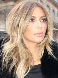 Attractive Kim Kardashian Medium Wavy Lace Front Human Hair Wig Honey Blonde Hair Hair Styles Kardashian Hair