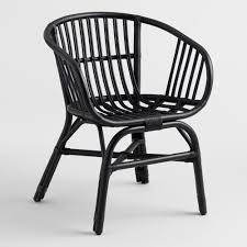 Black Rattan Rachelle Chair Set Of 2 By World Market Rattan Chair Living Room Affordable Chair Metal Dining Chairs
