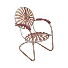 Image Of Antique 1930s Sunburst Patio Arm Chair Metal Garden Furniture Wrought Iron Patio Chairs Wrought Iron Garden Furniture