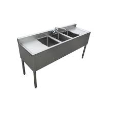 sauber 3 compartment stainless steel