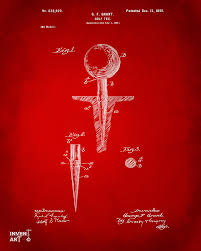 Choose your favorite golf tee designs and purchase them as wall art, home decor, phone cases, tote bags, and more! 1899 Golf Tee Patent Artwork Red Digital Art By Nikki Marie Smith