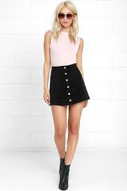 Black A Line Skirt Mini White Crow Austin Black Corduroy Mini Skirt Mini Skirts Miniskirt Outfits Skirt Fashion