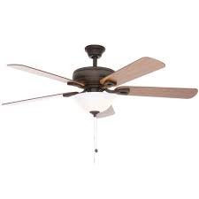 Hampton Bay Rothley 52 In Indoor Oil Rubbed Bronze Ceiling Fan With Shatter Resistant Light Shade Bronze Ceiling Fan Ceiling Fan Ceiling Fan With Light