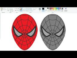 Look in a comic book or online for a reference photo, then copy spiderman's web patterns onto the mask. How To Draw Spiderman Mask Drawing Spiderman Mask In Easy Steps Ms Paint Tutorial Youtube