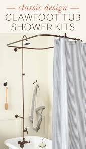 Convert Your Clawfoot Tub Into A Full Shower With Signature Hardware S Selection Of Clawfoot Tub Shower Kits Clawfoot Tub Clawfoot Tub Shower Shower Tub