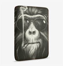 Dailyobjects Smoke Em Real Leather Sleeve Case Cover Smoking Monkey Illustration Transparent Png 900x900 Free Download On Nicepng