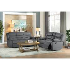 Get great deals on gray microfiber loveseats. Lexicon Discus Traditional Microfiber Double Reclining Loveseat In Gray 9526gy 2