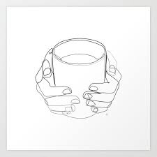 Kitchen Collection Hands Holding Hot Cup Of Coffee Tea Art Print Tea Art Tea Cup Drawing Inspiring Art Prints