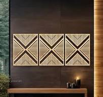 Wood Wall Panel, Triptych Wall Decor, 3 Piece Art, Set of 3 ...