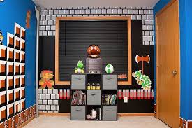 Super Mario Bros Themed Bedroom Mario Room Video Game Rooms Video Game Room Decor