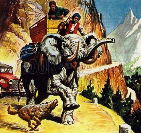 Halliburton failed to ride an elephant across the Alps because … stock image | Look and Learn