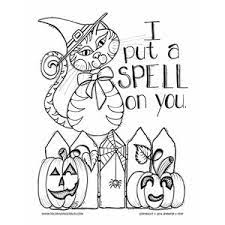 Cute cat the flying witch. Cat Halloween Coloring Page