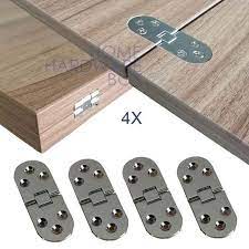 4 Pc Flip Hinge Folding Table Hardware Extension Flush Mount Chrome Silver Folding Table Furniture Hinges Hinges