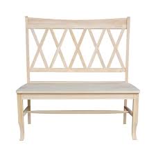 International Concepts Double X Back Unfinished Solid Wood Bench Unfinished Furniture Solid Wood Solid Wood Furniture