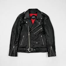 Commando Black Leather Jacket With Nickel Hardware Original Fit Size 48