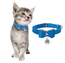 Dog puppy denim bow tie pet cat adjustable collar lovely necktie wedding party. Cat Pet Bow Collar With Adjustable Bowtie Bell