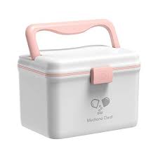 Glosen Medication Lock Box Plastic Storage Box With Child Proof Buckle Snap Beige It S A Great Storage Box N Plastic Storage Plastic Box Storage Storage Box