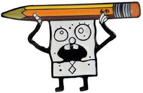 The scene where doodlebob throws a drawing of a bowling ball at patrick was later seen in the video game in the third shot, they are just solid colors. Amazon Com Kolag Co Doodlebob Spongebob Squarepants Enamel Pin Clothing