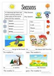 Season Worksheet Free Esl Printable Worksheets Made By Teachers Seasons Worksheets Weather Worksheets Kindergarten Worksheets