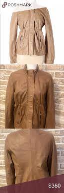 Women S Tan Vince Leather Utility Jacket Size 8 Utility Jacket Jackets Jackets For Women