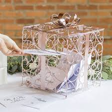 Current price $22.30 $ 22. Rose Gold Scrolled Wire Wedding Gift Card Box