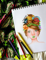 Earth Element Girl Colouring Pencil Find Me At Http Www Colour To Inspire Tumblr Com Or Http Instagram Com Vivi Drawings Pencil Drawings Sketch Painting