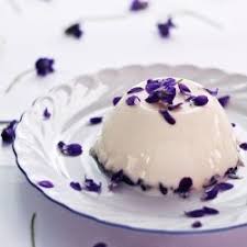 Panna Cotta With White Chocolate And Fragrant Violets In Polish With Translator Desserts Food Dessert Recipes