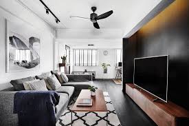 A Chic Black And White 3 Room Resale Flat Interior Design Singapore Interior Design Interior Design Living Room