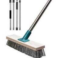 BSMstone Escova de arame de aço inoxidável com cabo longo para vassoura,  escova de limpeza de piso para limpar vassoura externa para musgo, manchas  ...