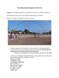 A shot at glory is a film by michael corrente produced in 1999 and released in 2002, starring robert duvall and the scottish football player ally mccoist. Two Dimensional Analysis Of Shot Put Video Quadratic Equation Areas Of Computer Science